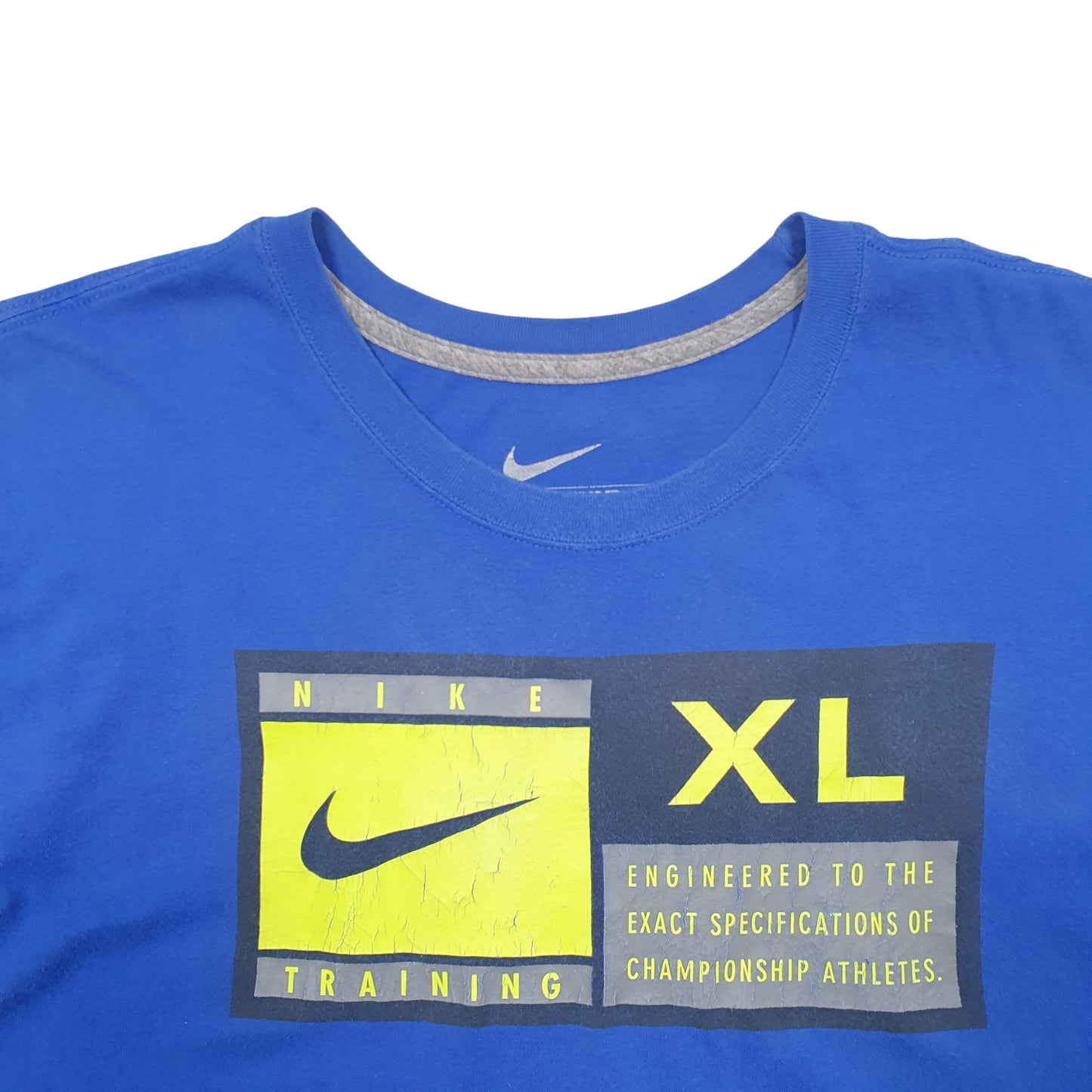 Mens Blue Nike Spellout Short Sleeve T Shirt