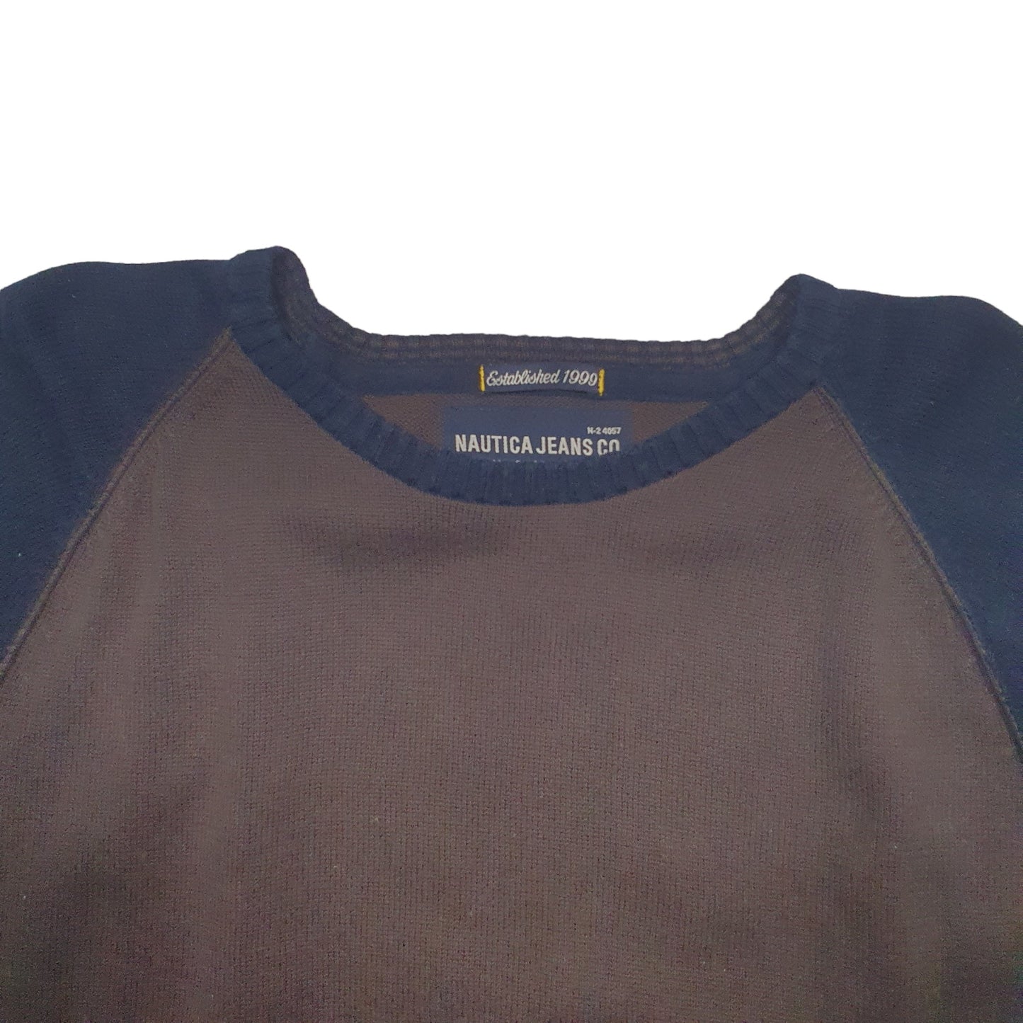 Mens Brown Nautica Knit Crewneck Jumper