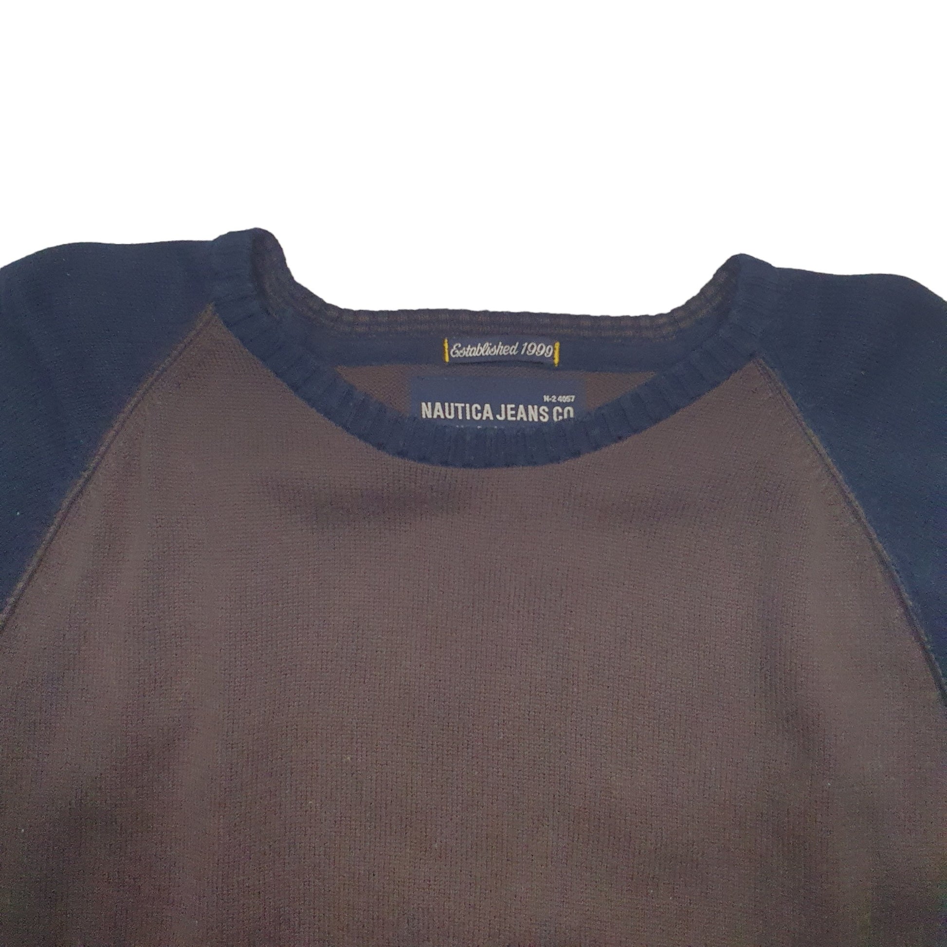 Mens Brown Nautica Knit Crewneck Jumper