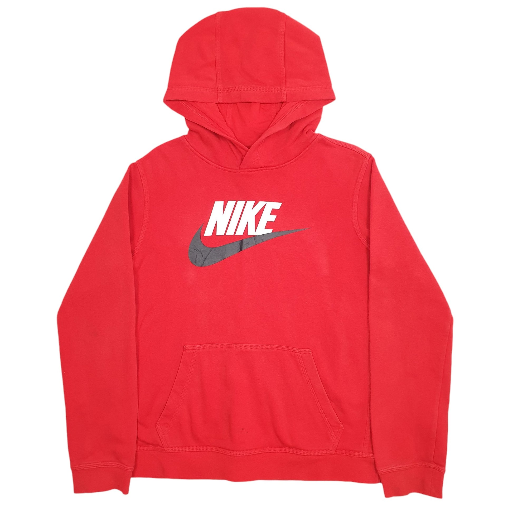 Womens Nike Red Hoodie Spellout Jumper M – Bundl Clothing