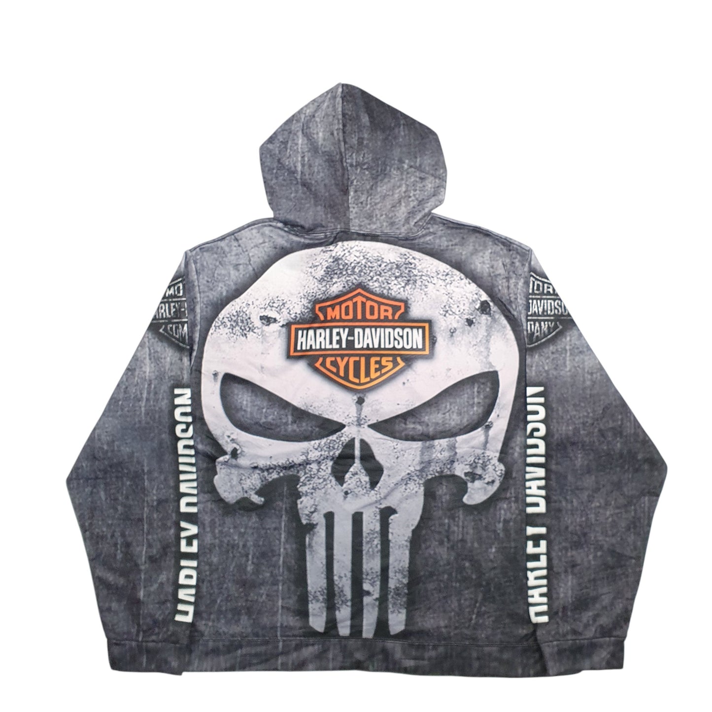 Mens Black Zootop Bear Harley Davidson Motorcycles Skull Hoodie Jumper