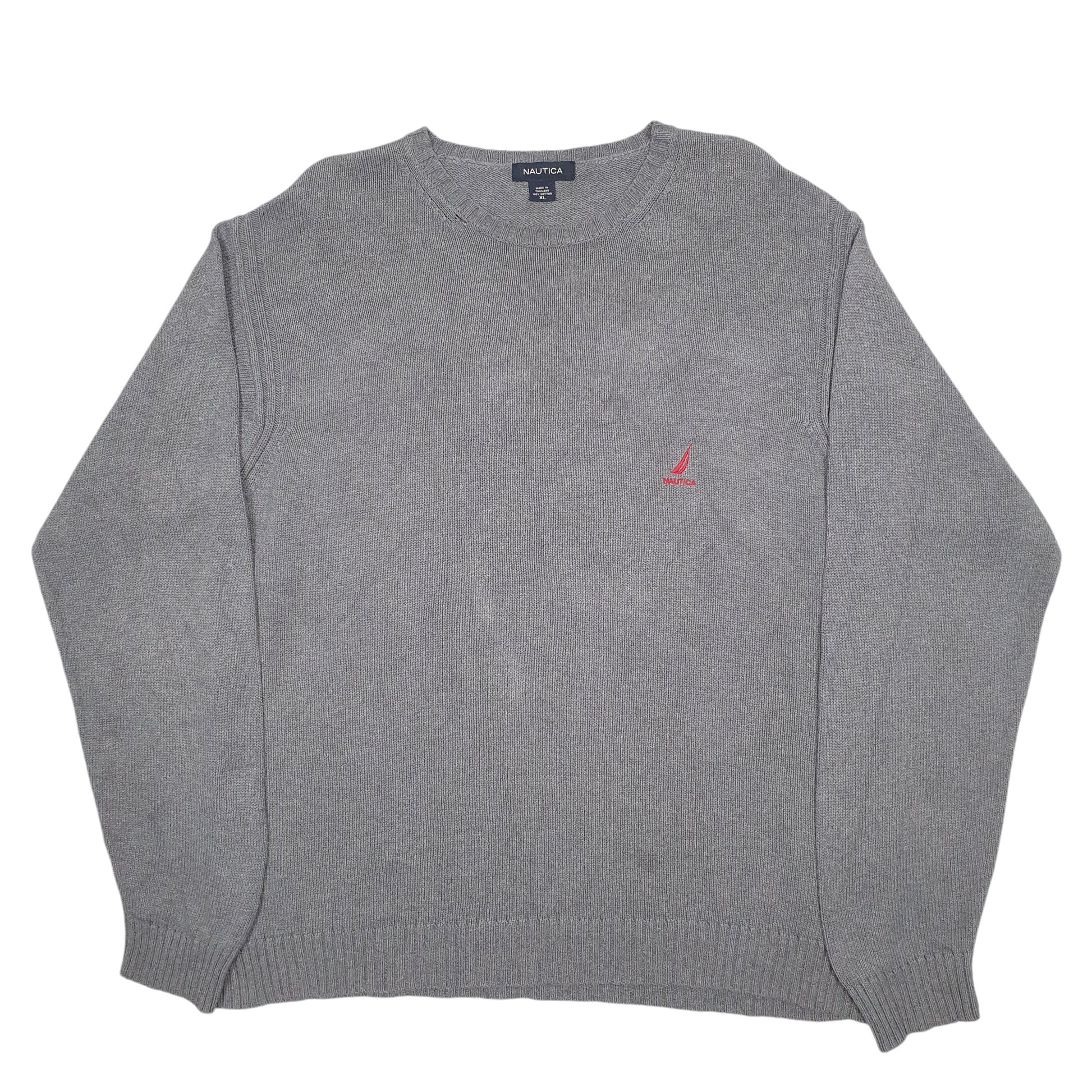 Mens Grey Nautica Knit Crewneck Jumper