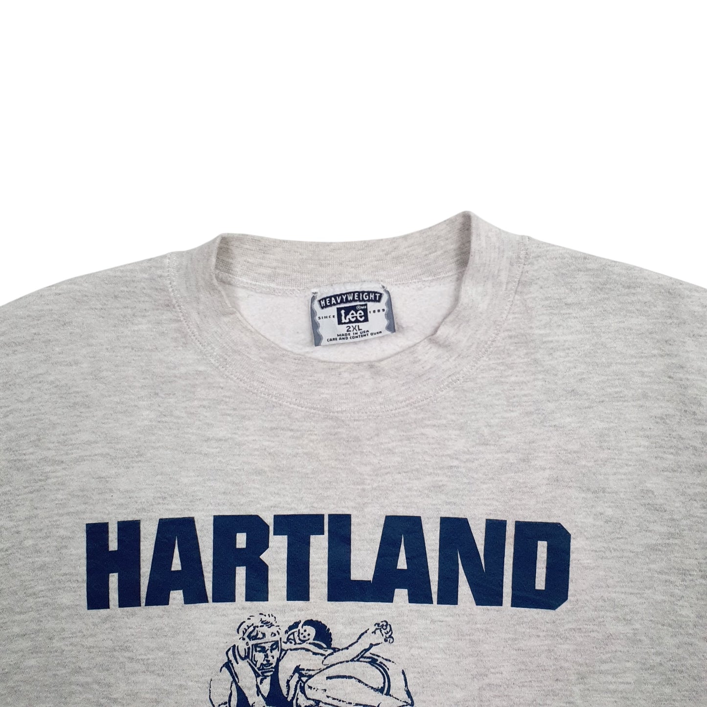 Mens Grey Lee Hartland Wrestling Crewneck Jumper