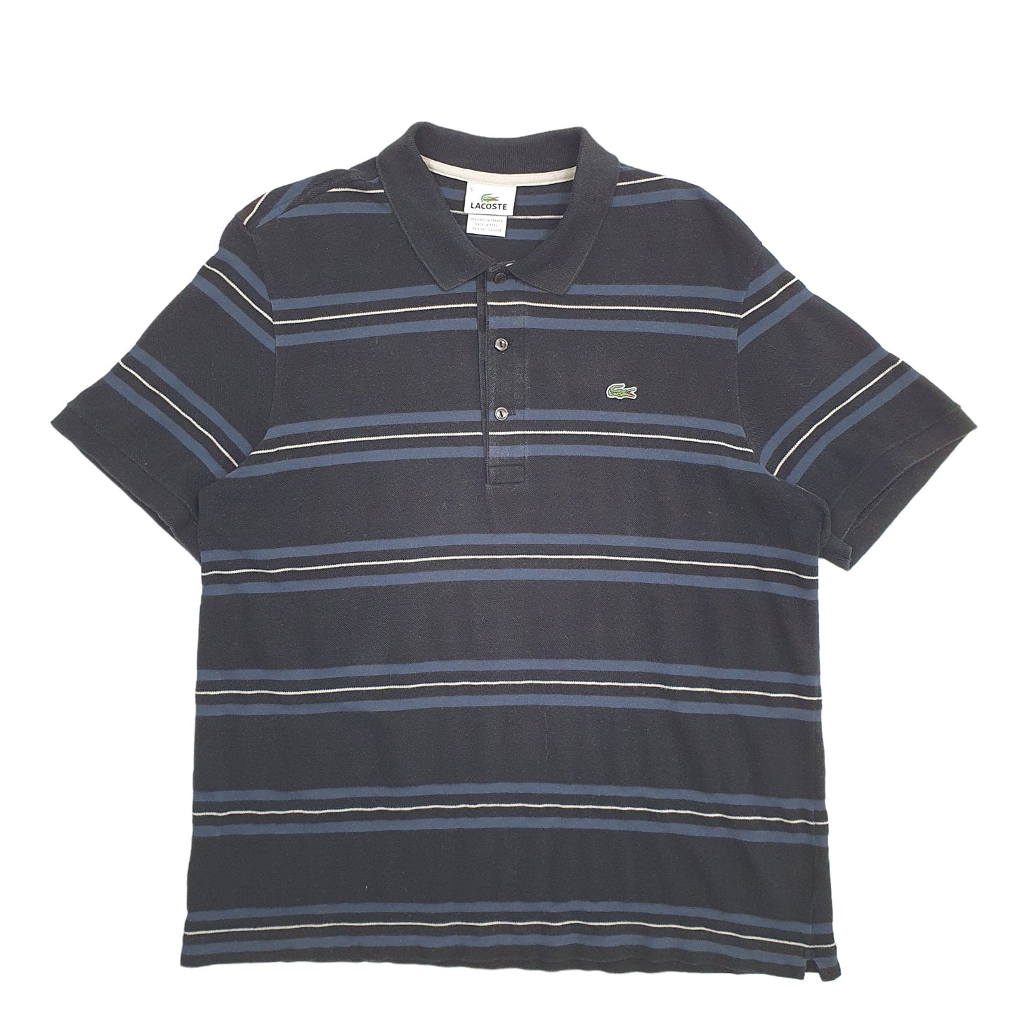 Mens Black Lacoste  Short Sleeve Polo Shirt