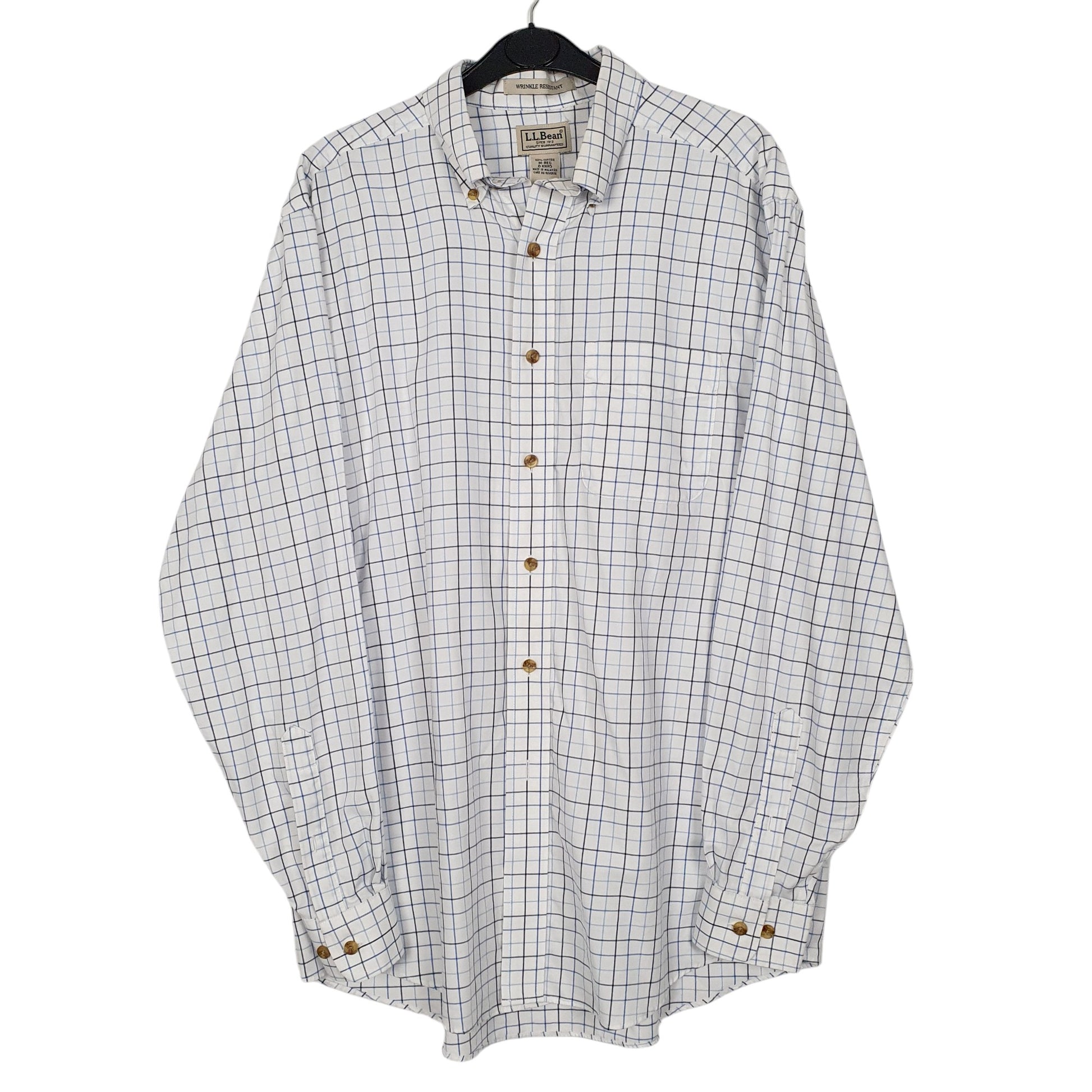 Mens White L.L.Bean  Long Sleeve Shirt