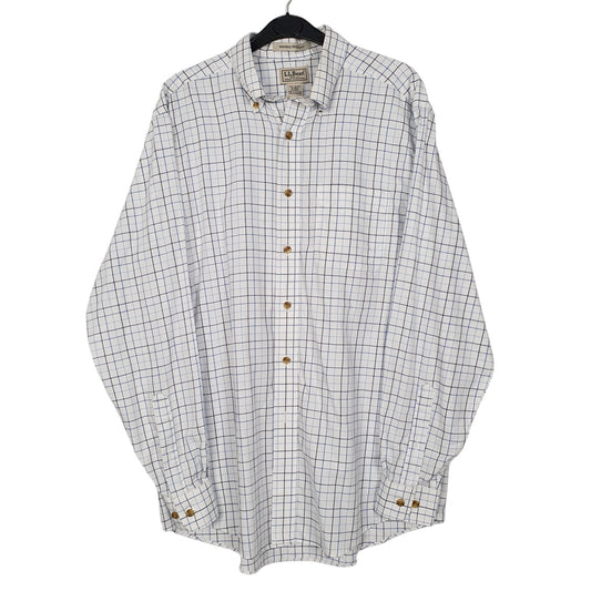 Mens White L.L.Bean  Long Sleeve Shirt