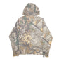 Womens Khaki Carhartt Workwear Hoodie Real Tree Woodland Camouflage Spellout Full Zip Jumper