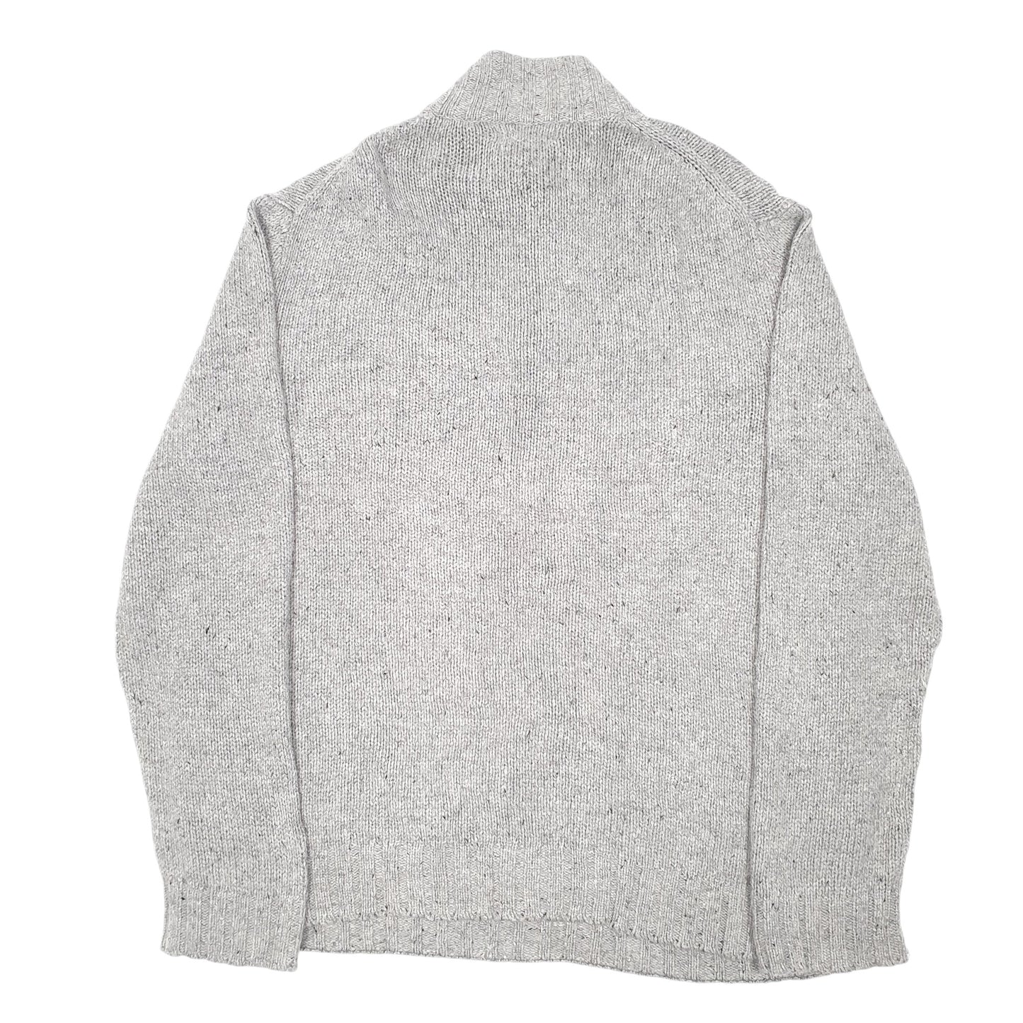 Mens Grey Nautica Knit Button Quarter Zip Jumper