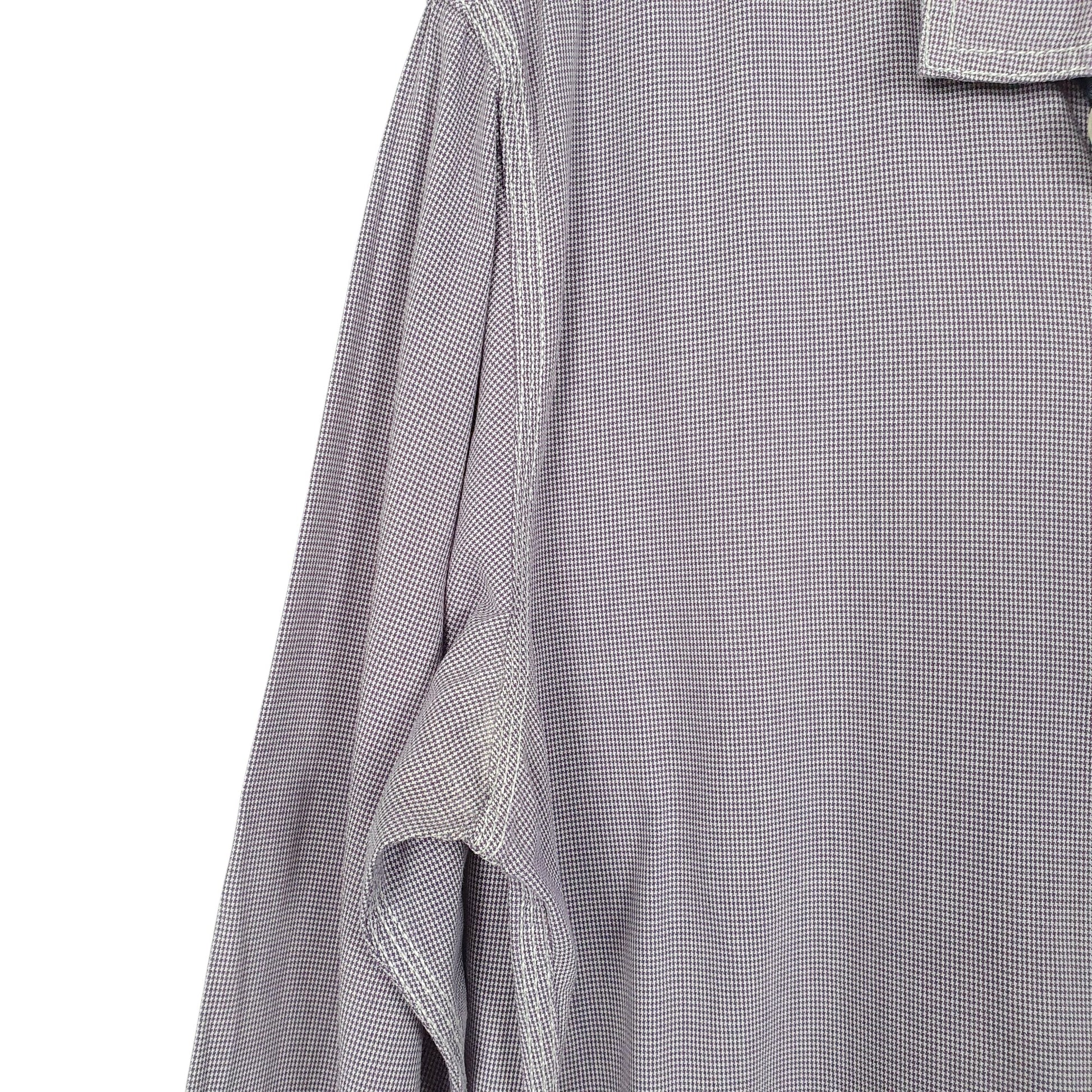 Mens Purple Tommy Hilfiger Houndstooth Long Sleeve Shirt