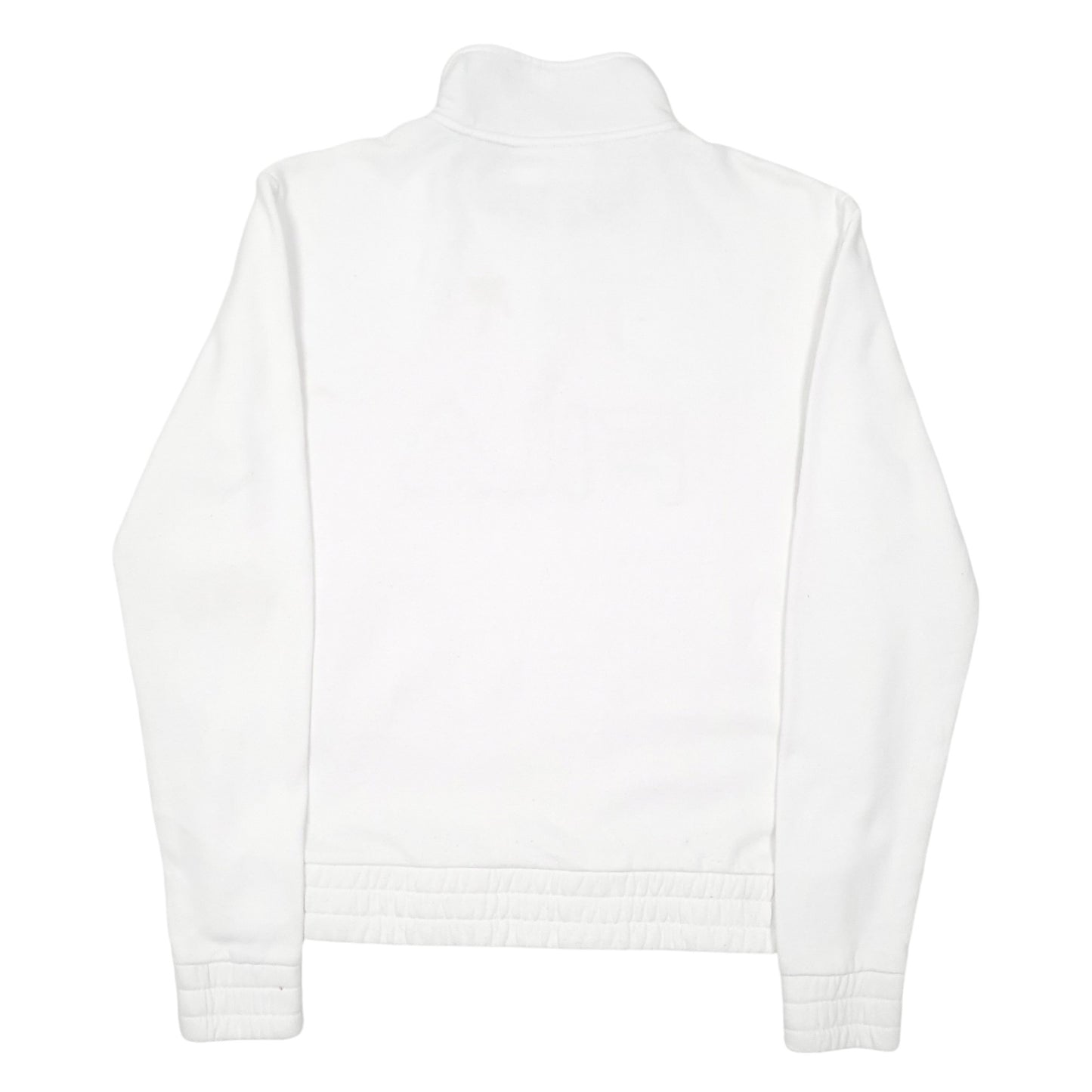 Womens White Fila Spellout Quarter Zip Jumper