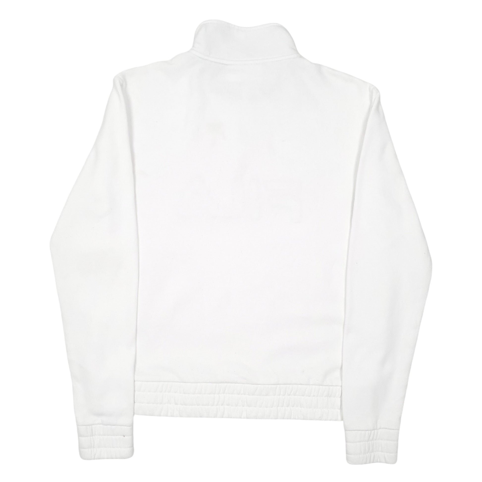 Womens White Fila Spellout Quarter Zip Jumper