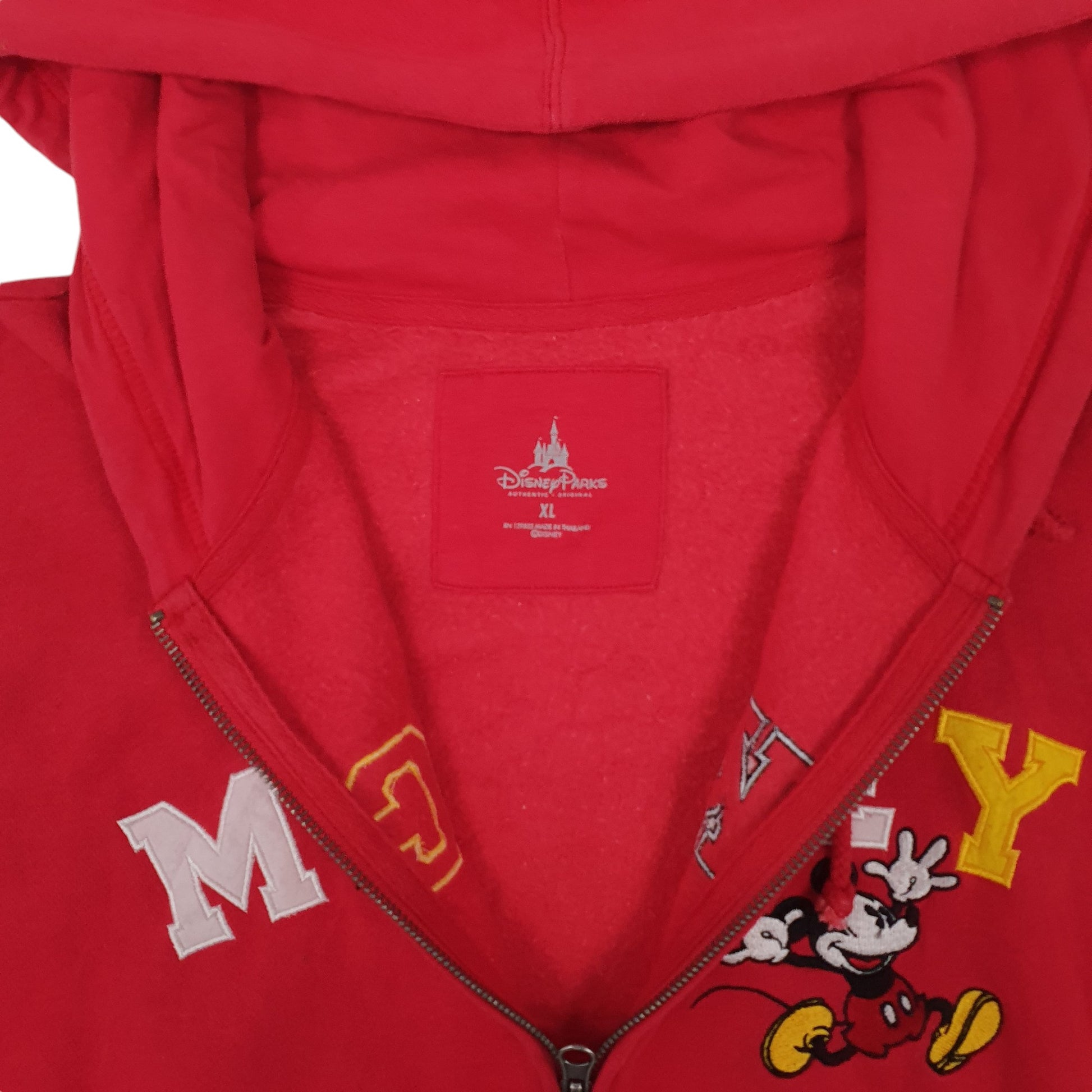 Mens Red Disney Mickey Mouse Full Zip Jumper