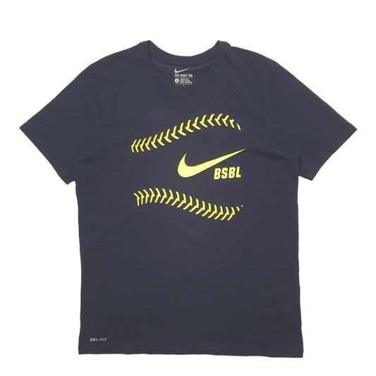 Mens Black Nike Baseball Dri-Fit Short Sleeve T Shirt