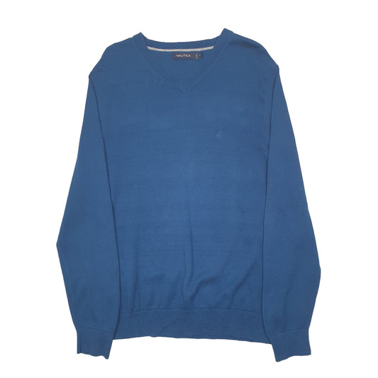 Mens Blue Nautica Knit Crewneck Jumper