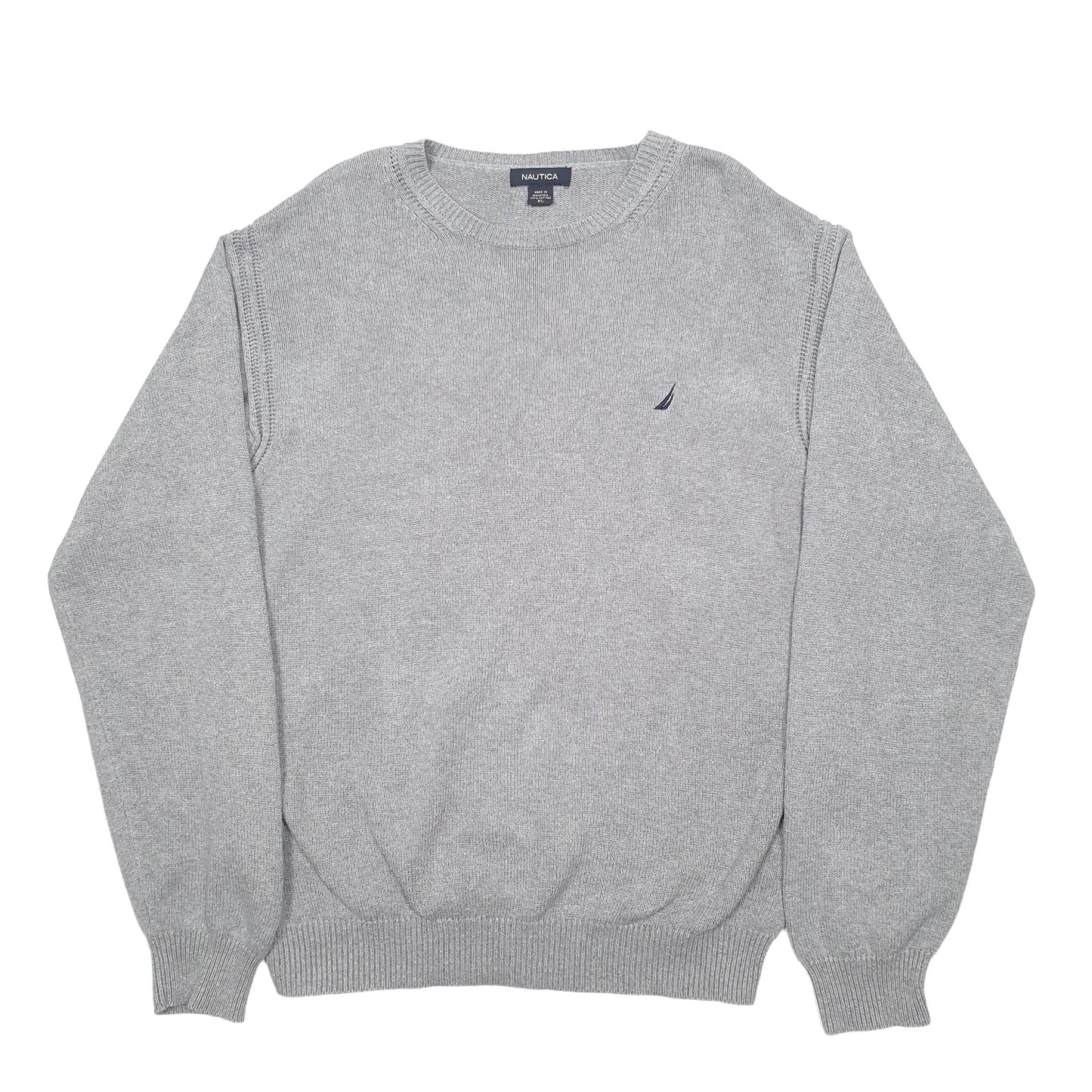 Mens Grey Nautica Knit Crewneck Jumper