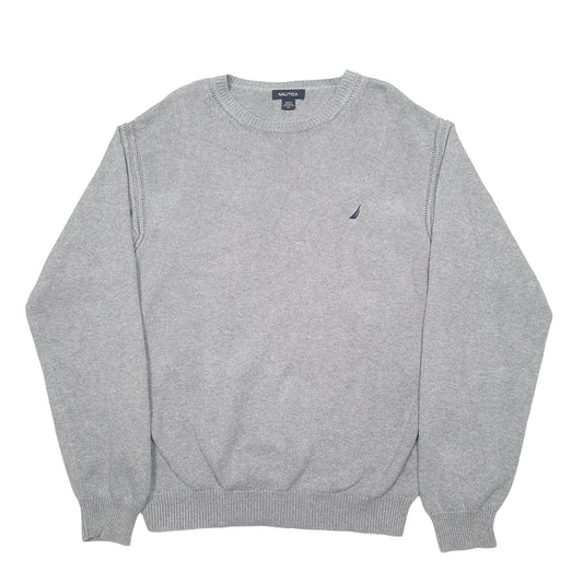 Mens Grey Nautica Knit Crewneck Jumper