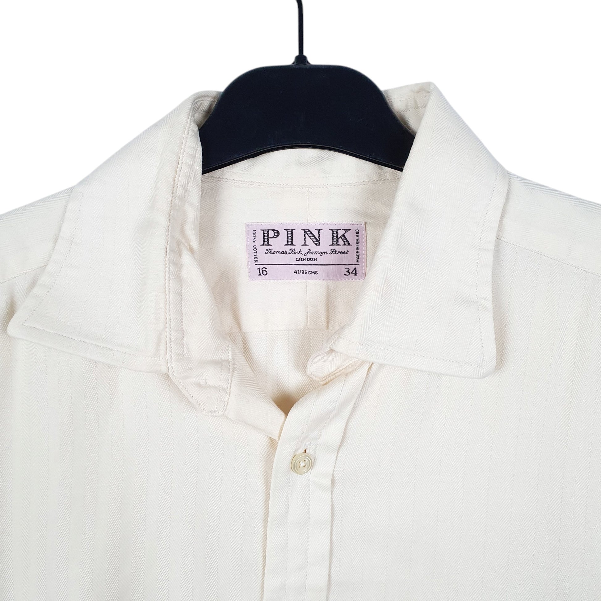 Mens Cream Yellow London Jermyn Street Long Sleeve Shirt