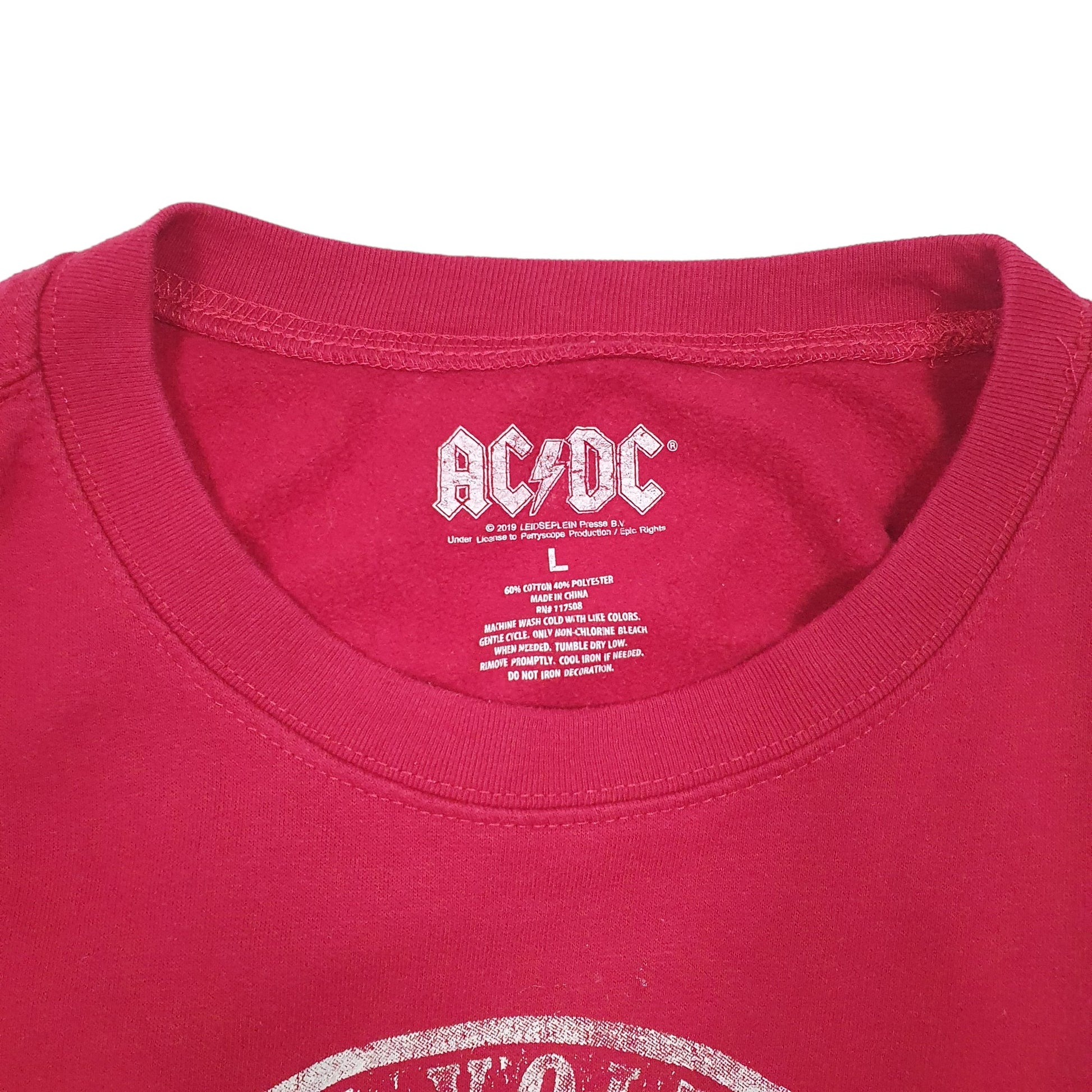 Womens Burgundy ACDC High Voltage Rock & Roll Crewneck Jumper