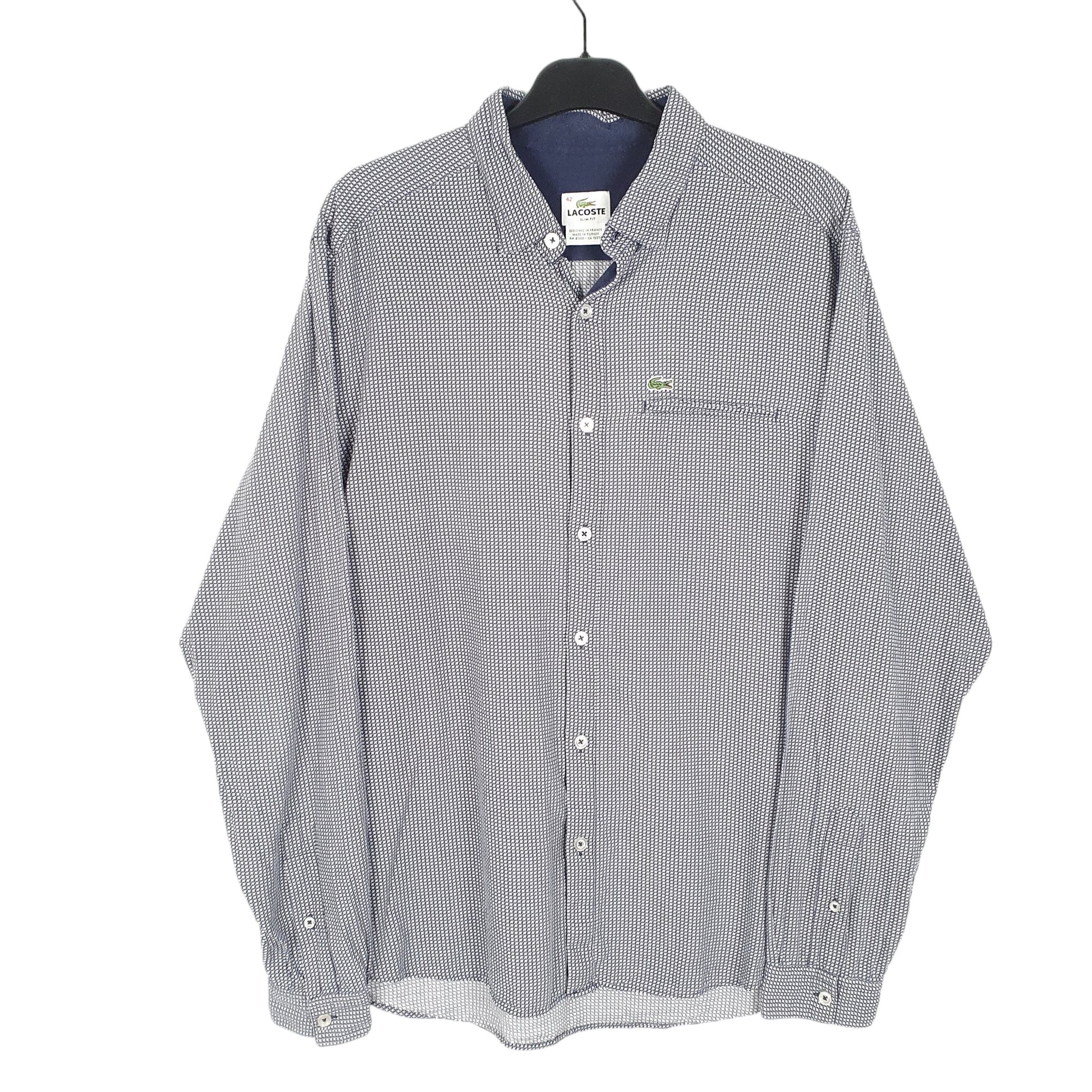 Mens Navy Lacoste Planes Long Sleeve Shirt