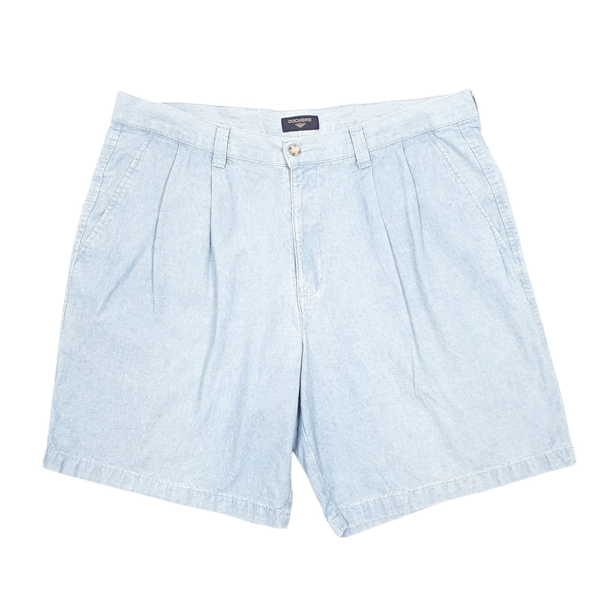 Mens Blue Dockers Chambray Double Pleated Chino Shorts
