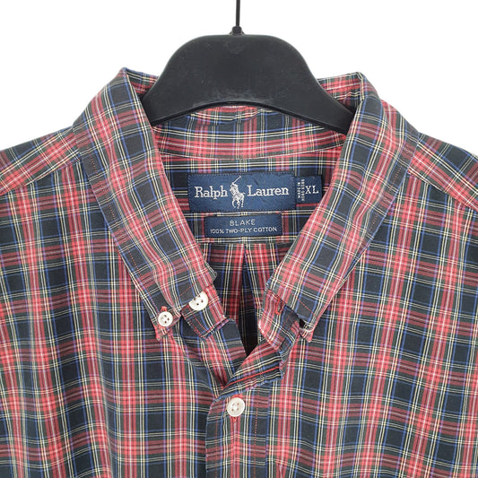 Mens Navy Ralph Lauren Tartan Long Sleeve Shirt