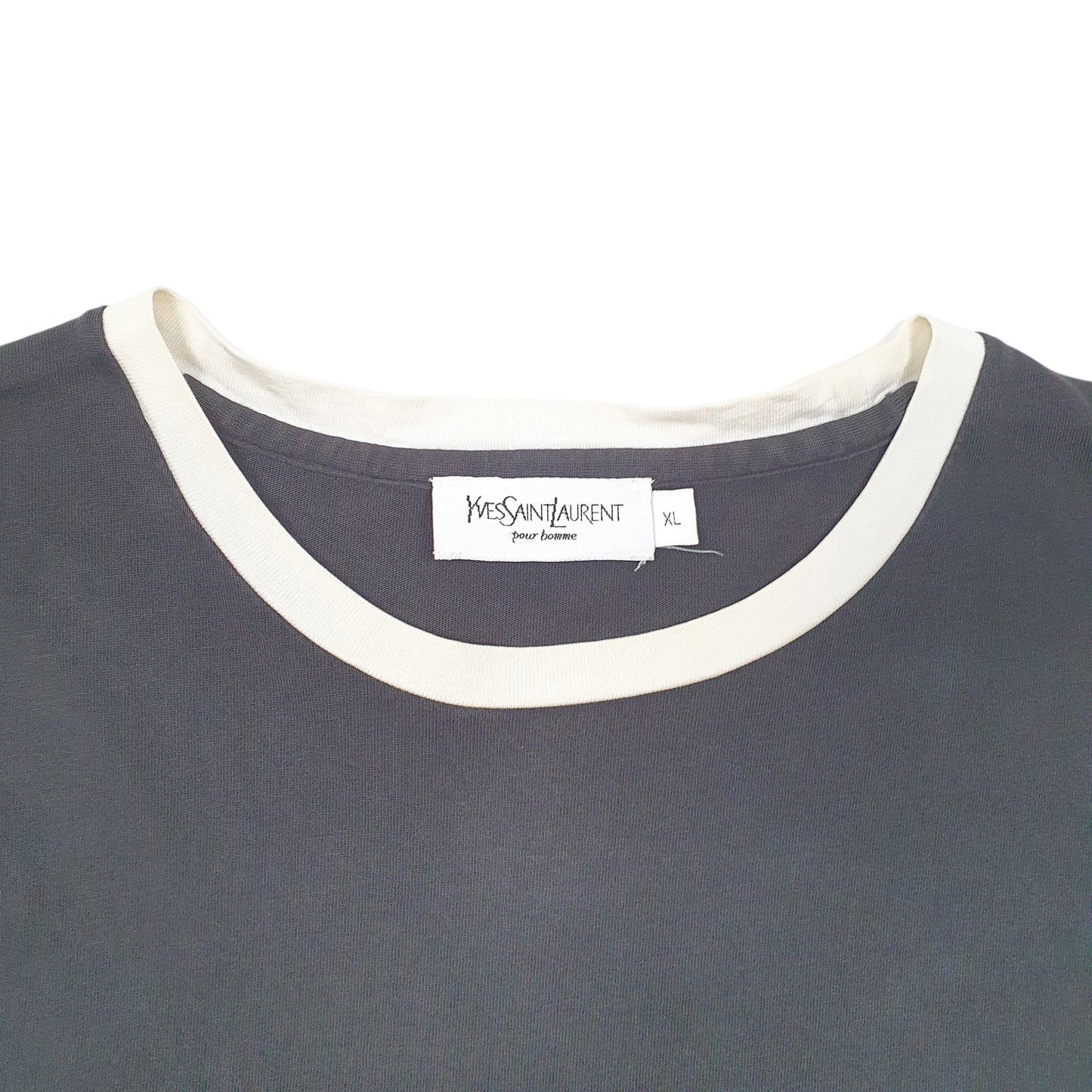 Mens Black Yves Saint Laurent Ringer Short Sleeve T Shirt