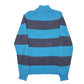 Mens Blue Nautica Knit Striped Sweater Quarter Zip Jumper