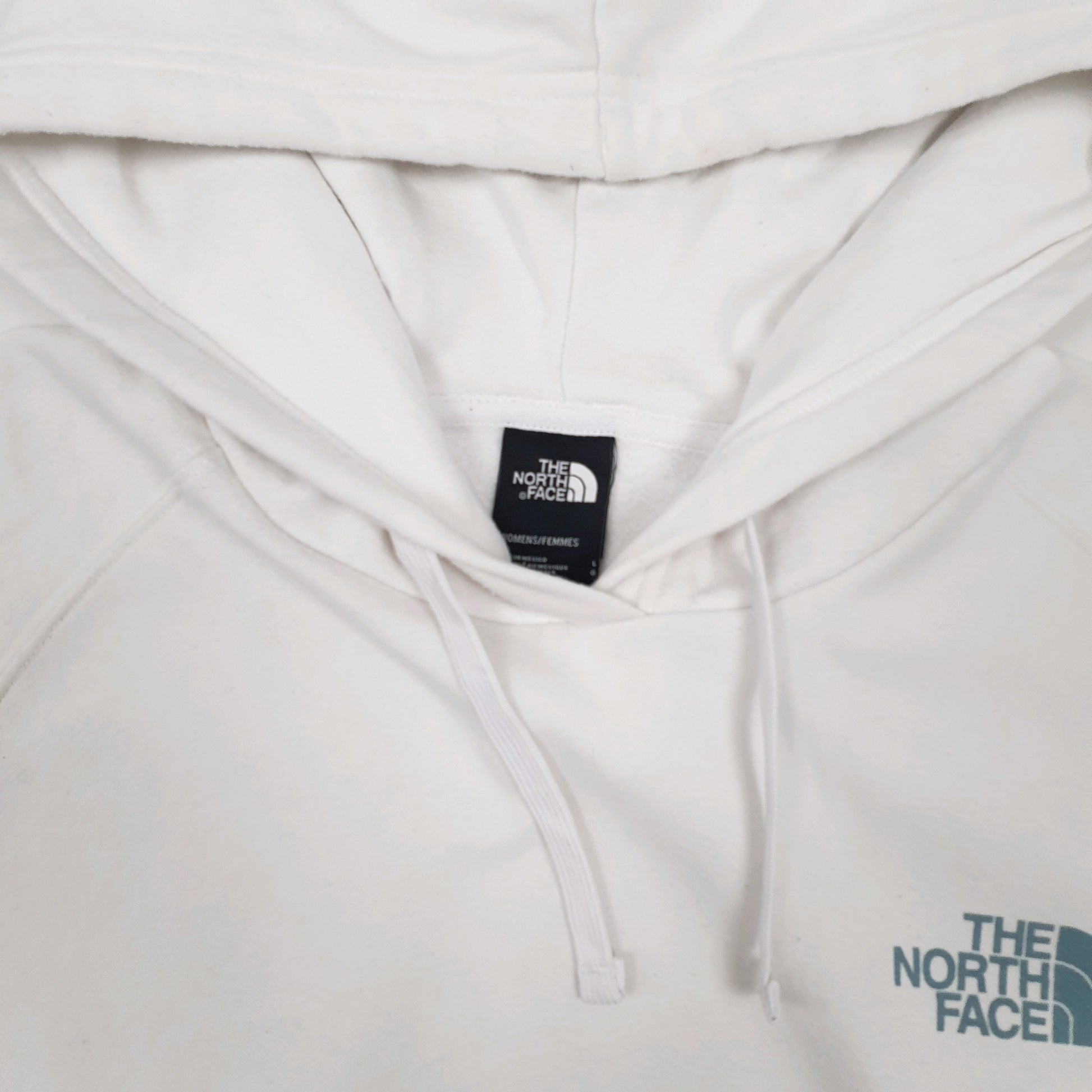 Womens White The North Face Spellout Hoodie Jumper
