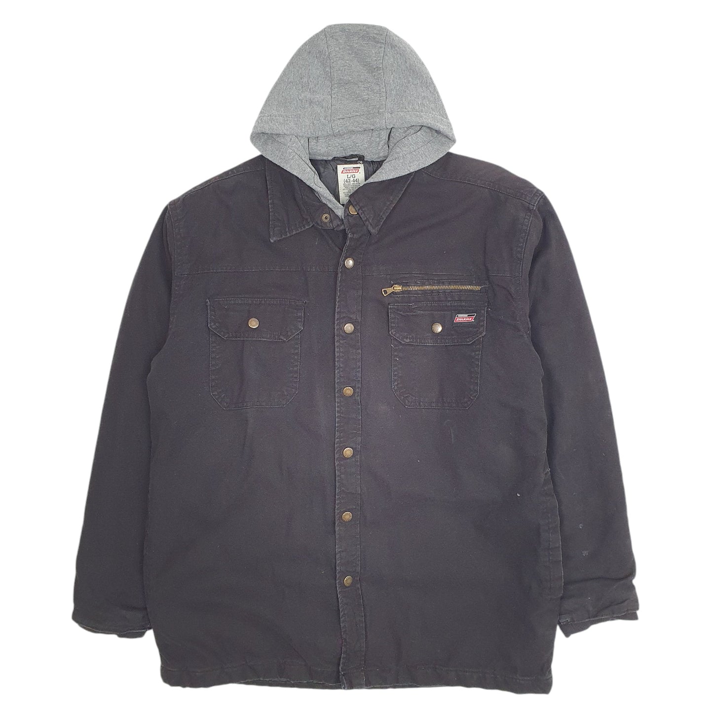 Mens Black Dickies Shacket Overshirt Hooded  Coat