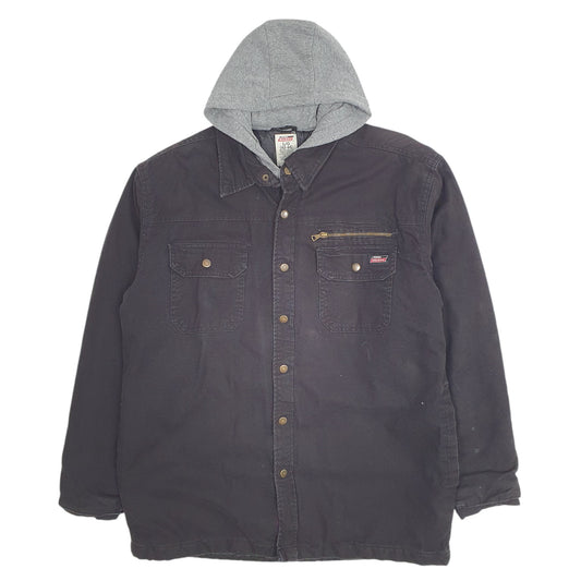 Mens Black Dickies Shacket Overshirt Hooded  Coat