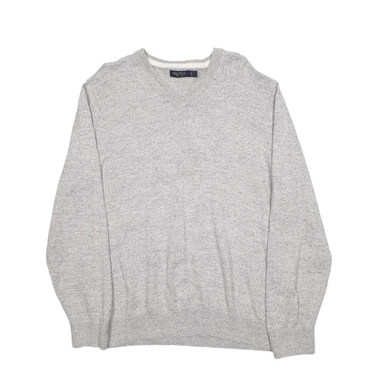 Mens Grey Nautica Knit Crewneck Jumper