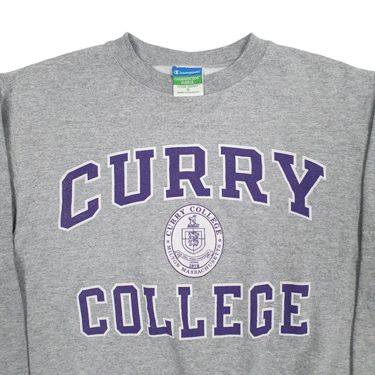 Mens Grey Champion Curry College Spellout Crewneck Jumper