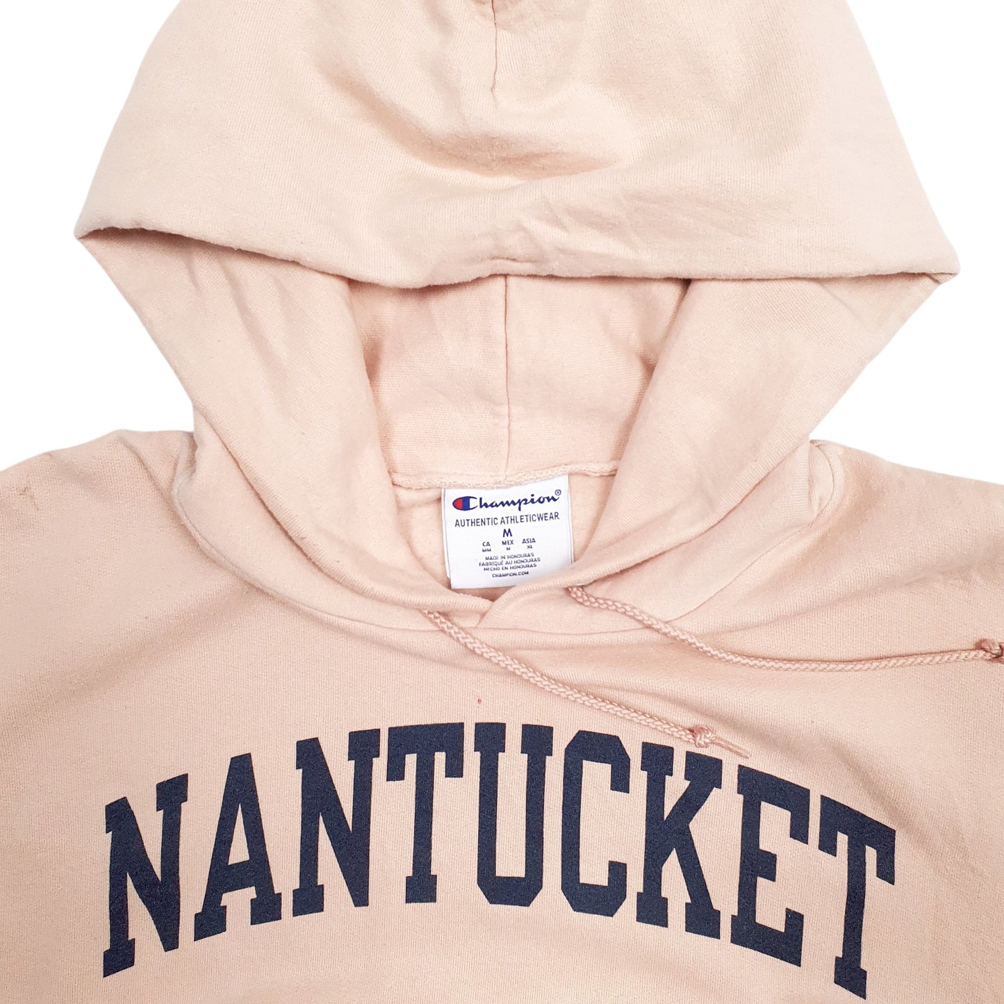 Mens Peach Champion Nantucket Spellout Hoodie Jumper