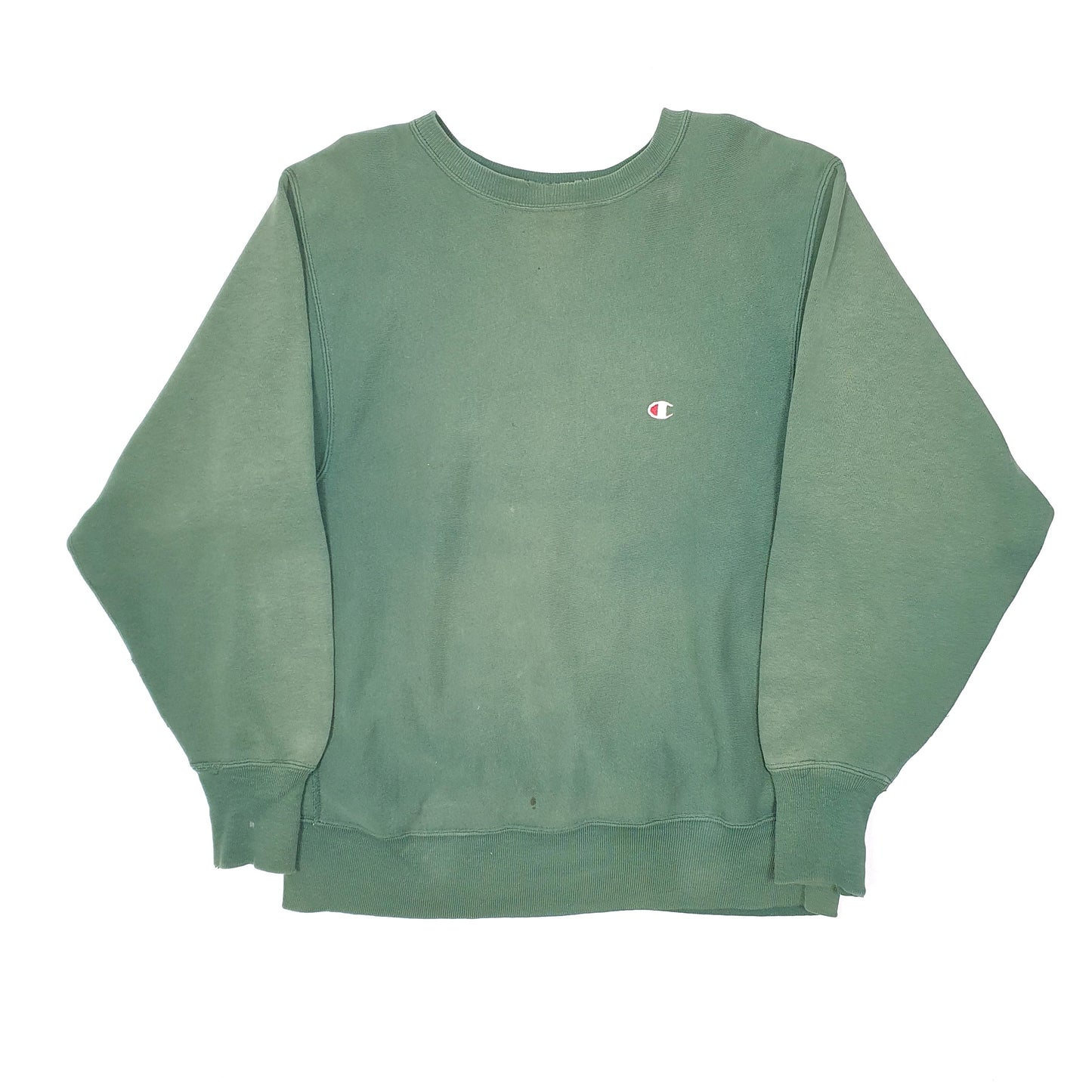 Mens Green Champion Vintage 1980s 90s Made In USA Reverse Weave Crewneck Jumper