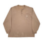Mens Brown Carhartt Henley Original Fit Long Sleeve T Shirt