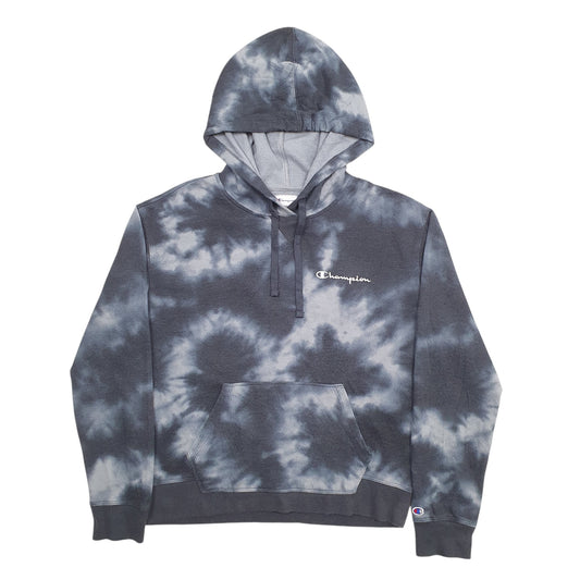 Womens Blue Champion Tye Dye Hoodie Jumper