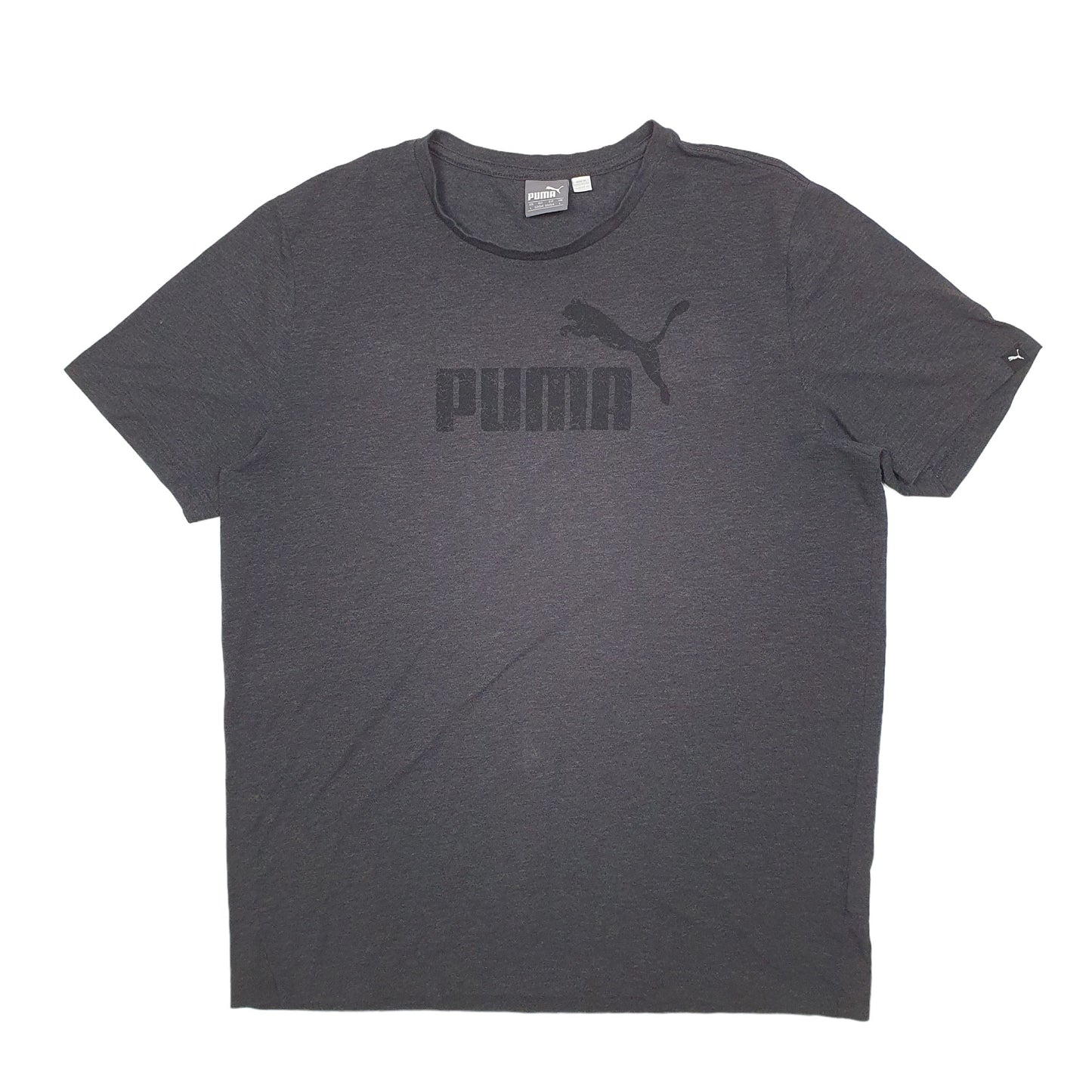 Mens Grey Puma Spellout Short Sleeve T Shirt