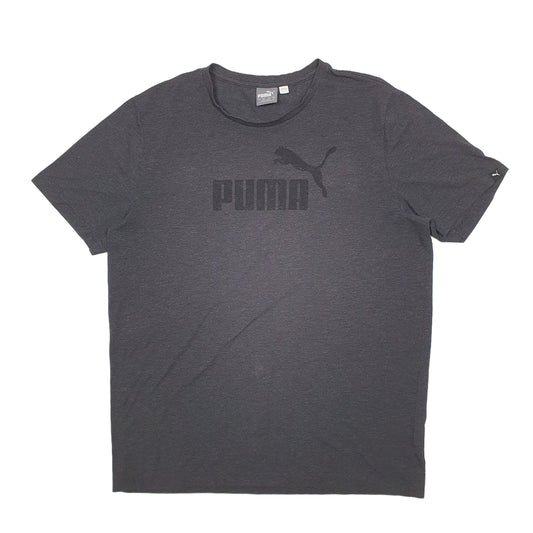 Mens Grey Puma Spellout Short Sleeve T Shirt