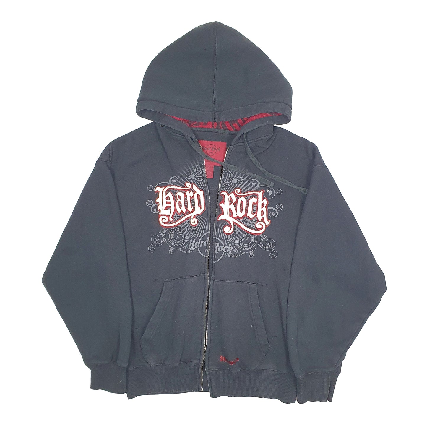 Mens Hard Rock Cafe Black Full Zip Philadelphia Vintage 2000s