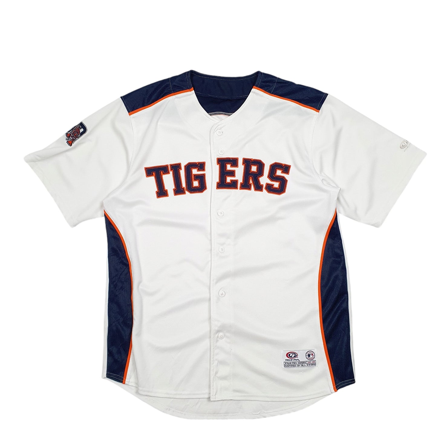 Mens White True Fan MLB Baseball Jersey Detroit Tigers Short Sleeve T Shirt