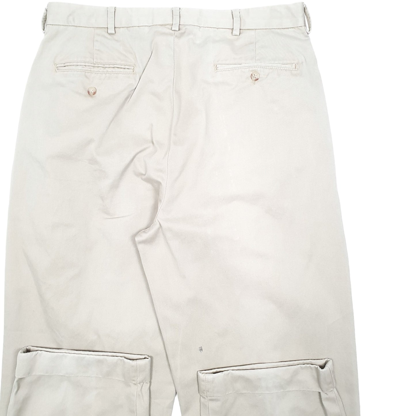 Mens Beige Polo Ralph Lauren Vintage Double Pleated Chino Trousers