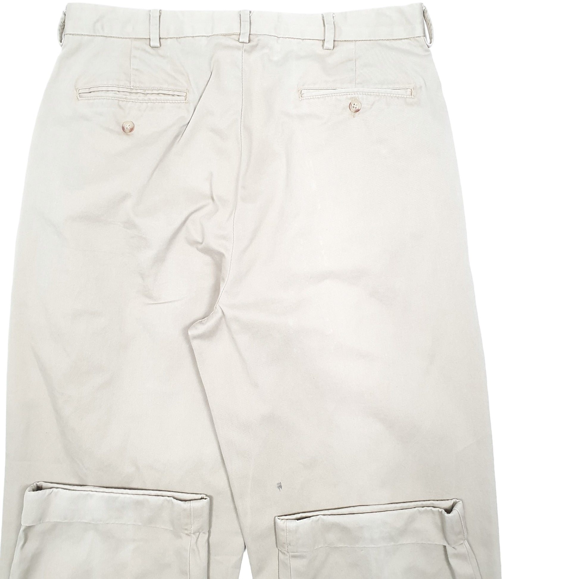 Mens Beige Polo Ralph Lauren Vintage Double Pleated Chino Trousers