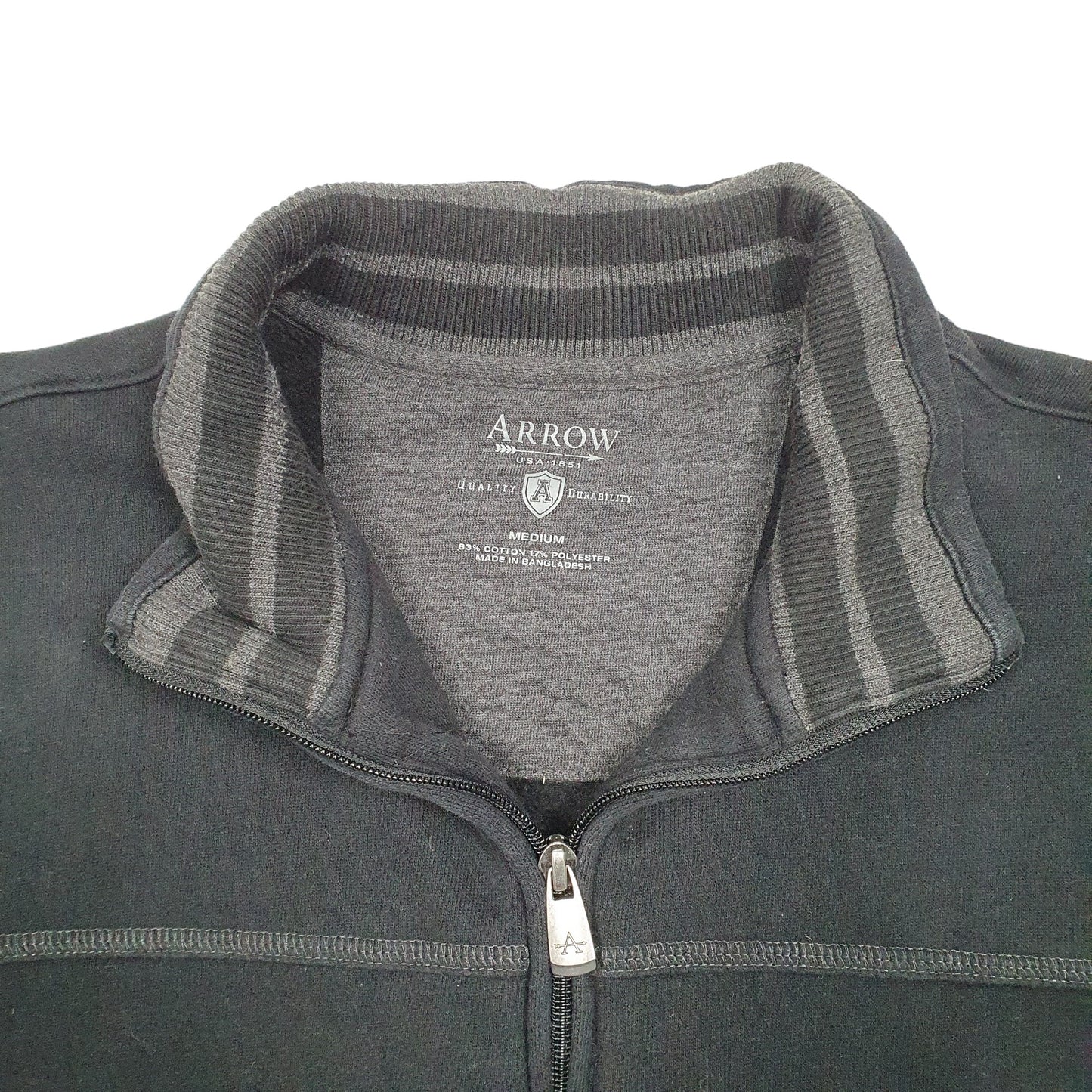Mens Black Arrow  Quarter Zip Jumper