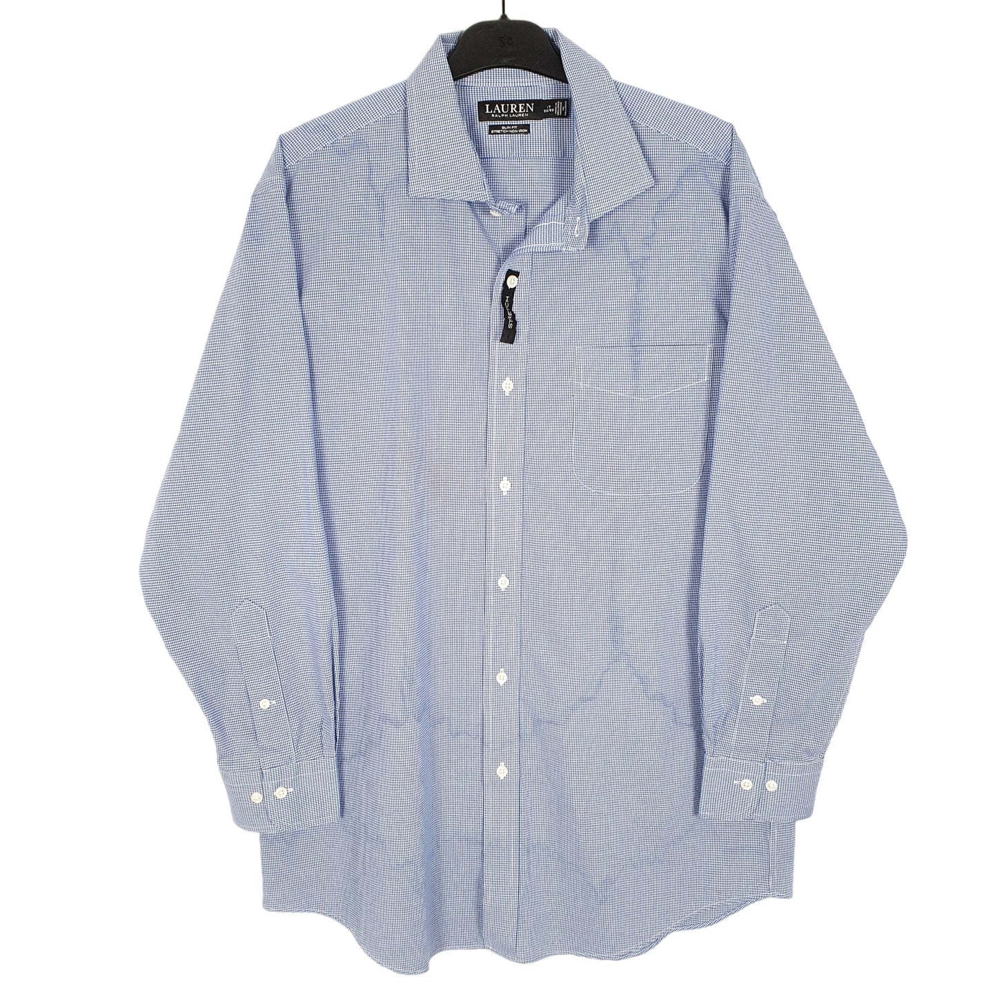 Mens Blue Ralph Stretch Long Sleeve Shirt