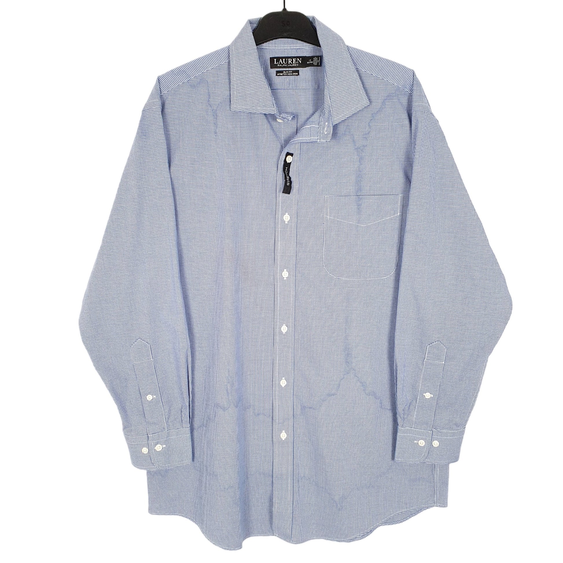 Mens Blue Ralph Stretch Long Sleeve Shirt