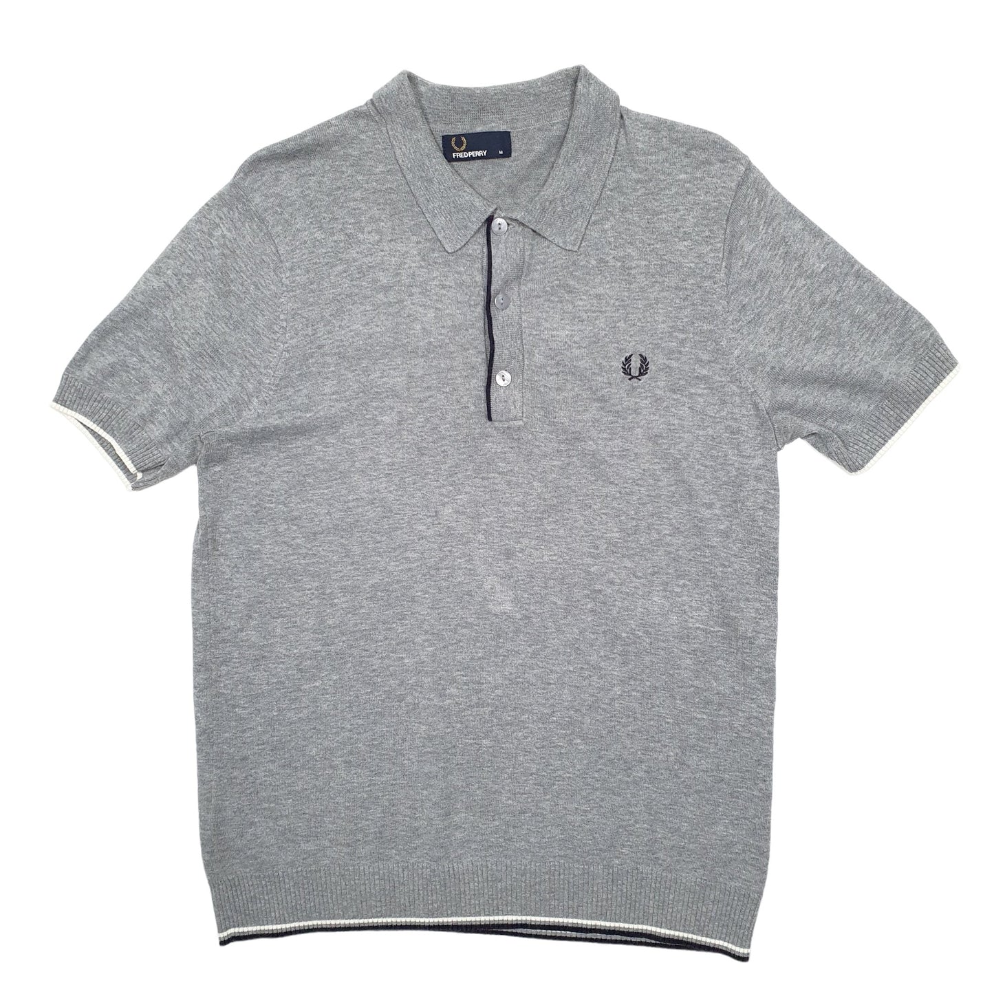 Mens Grey Fred Perry  Short Sleeve Polo Shirt