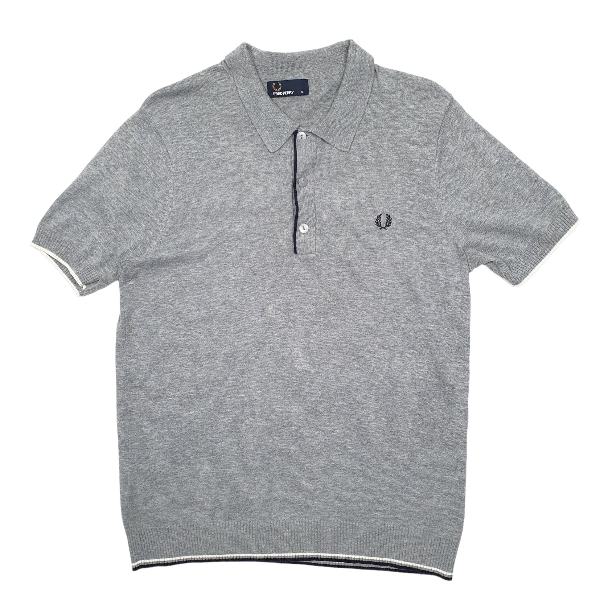 Mens Grey Fred Perry  Short Sleeve Polo Shirt