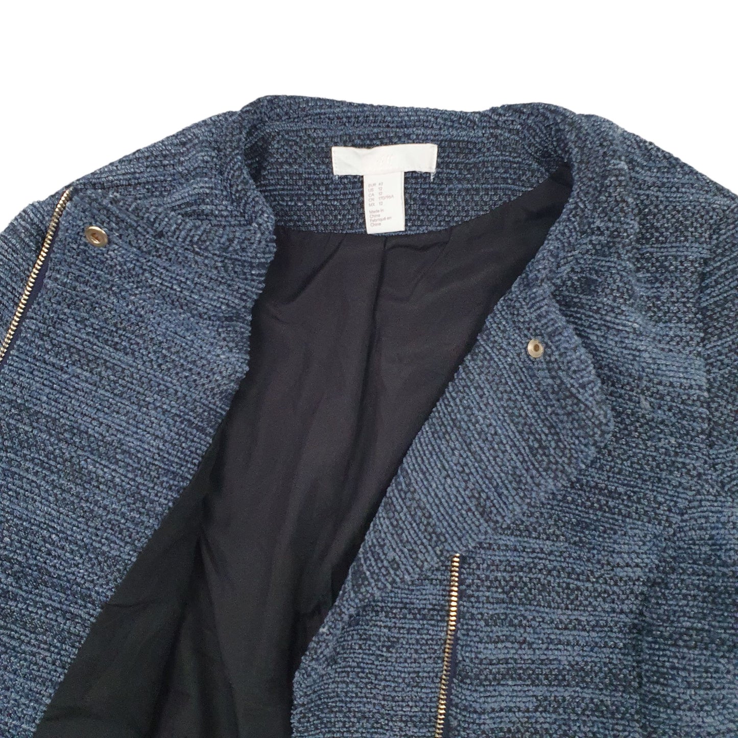 Womens Blue H&M  Full Zip Jumper