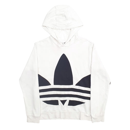 Womens White Adidas  Hoodie Jumper