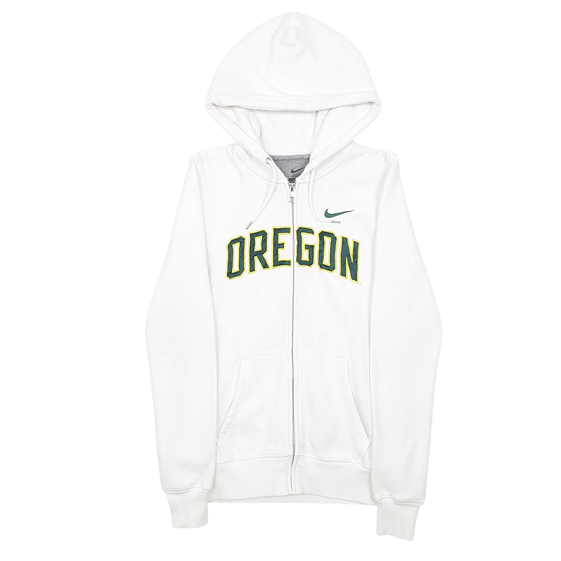 Womens White Nike Oregon Full Zip Jumper